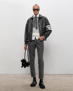 Thom Browne Gray leather jacket FOR133XL0149