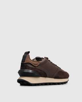 Iceberg Brown leather sneakers with logo embroidery IU1883