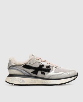 Premiata Gray Lauryn fur-trimmed sneakers LAURYN8533M
