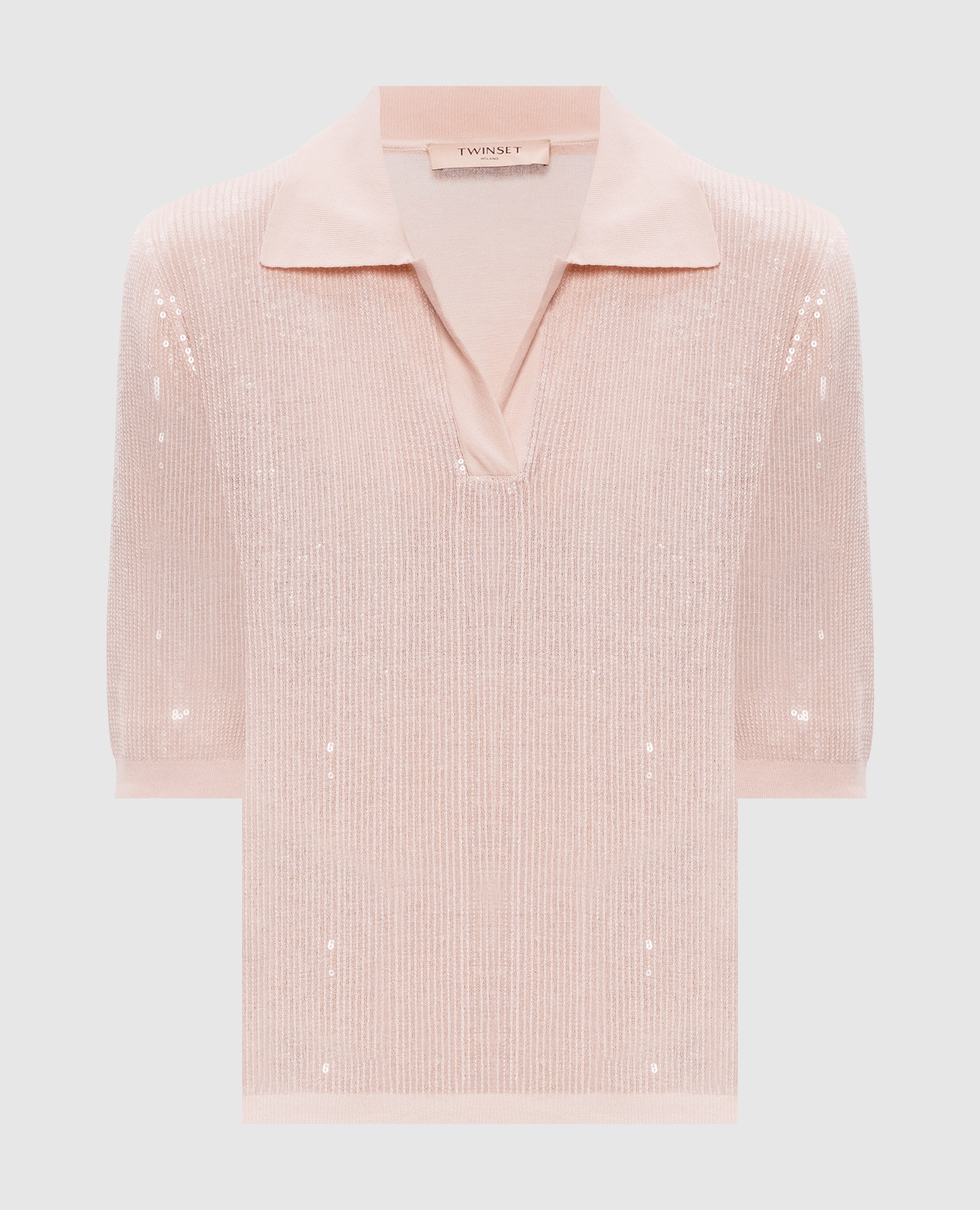 

Pink polo with sequins Twinset