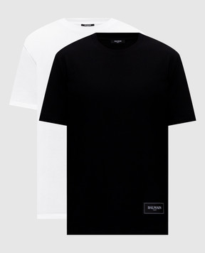 Balmain Set of T-shirts with logo patch HH1EG000BD72