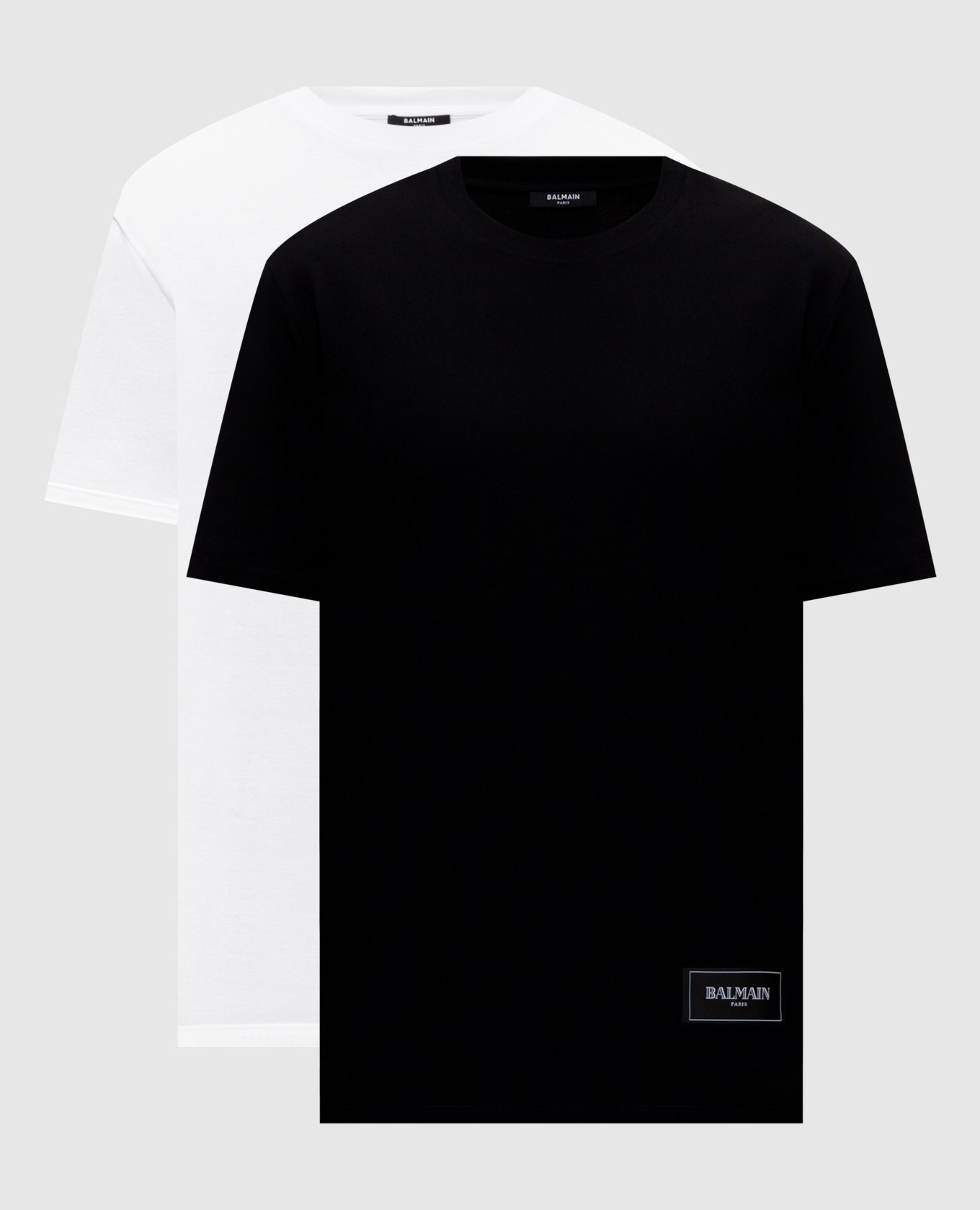 Set of T-shirts with logo patch Balmain