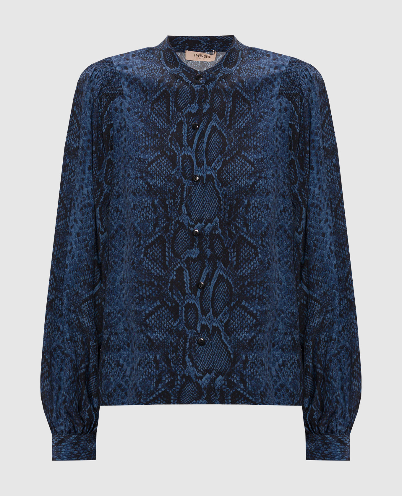 Blue blouse with reptile print