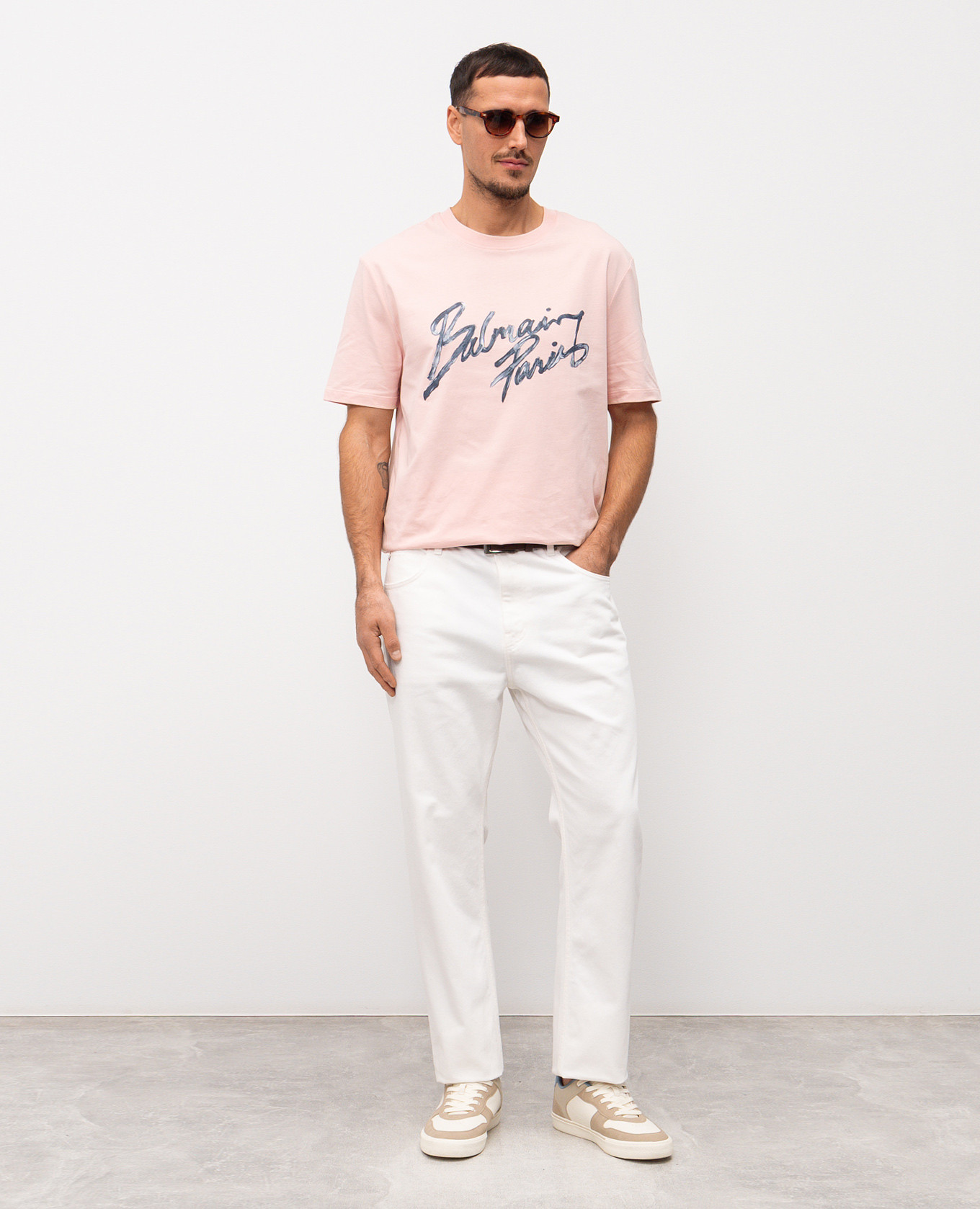 White jeans with logo Balmain 2