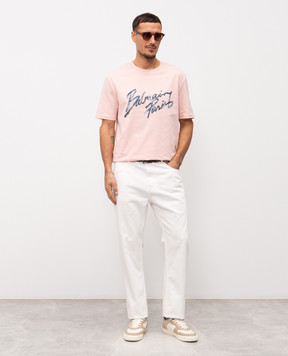 Balmain White jeans with logo GH1MI043DG14