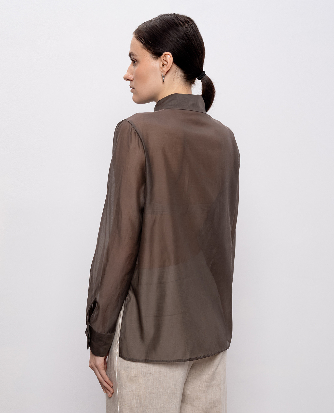 

Brown blouse with silk Peserico