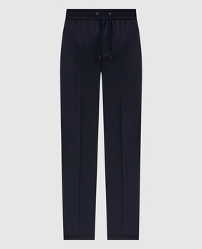 Peserico Blue pants with logo patch R5423400029