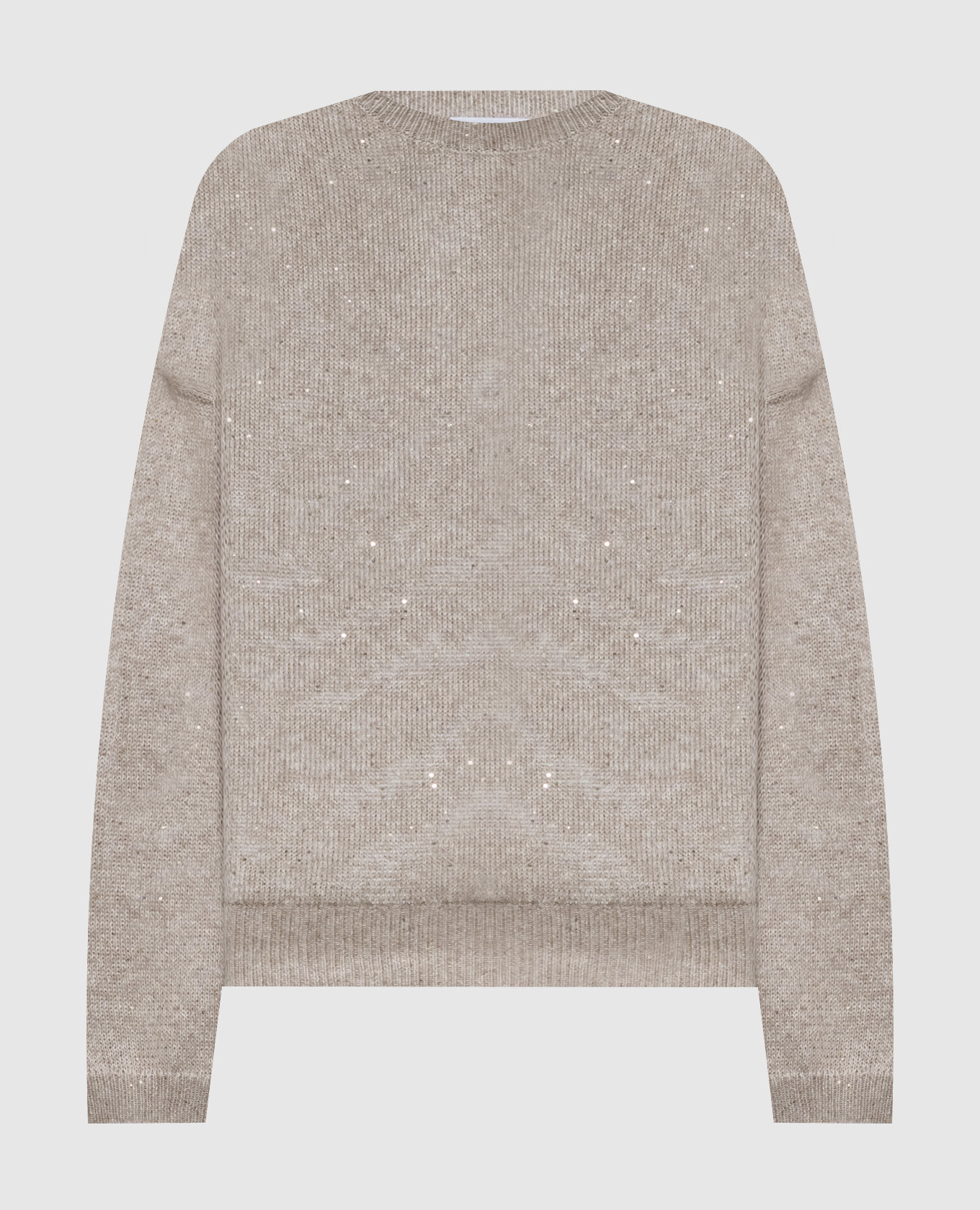 Brown linen jumper with sequins