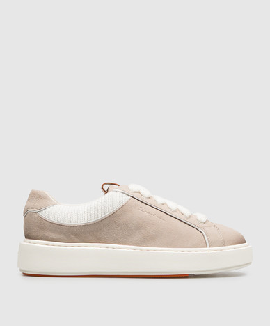 Beige suede sneakers