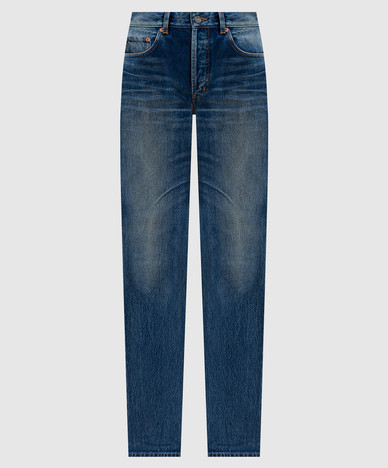 Blue jeans with a worn effect