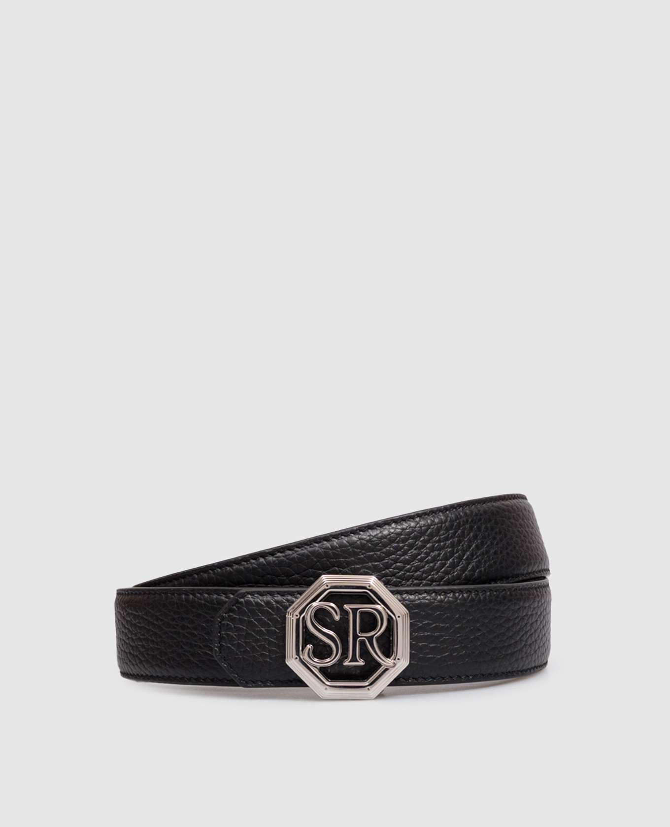 Black leather belt Stefano Ricci