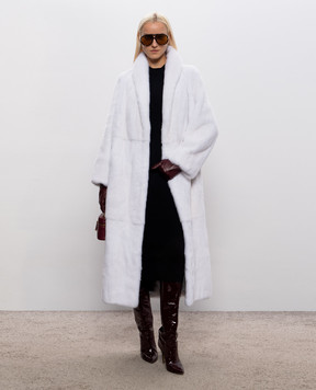 Vincenzo Loffredo Ivory long mink fur coat VIS022AN26B