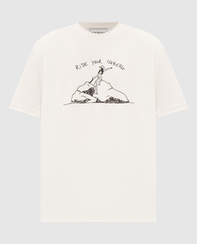 Iceberg Ivory T-shirt with contrast embroidery F0266308