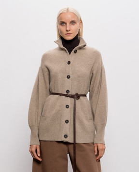 Brunello Cucinelli Brown cardigan with belt M16750836