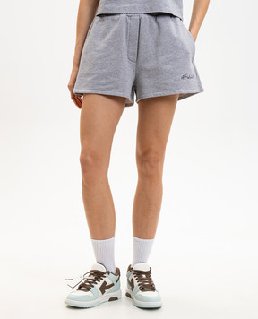 Off-White Grey melange shorts with logo print 2CI005S26FLE001