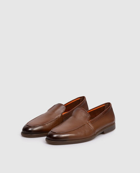 Santoni Brown leather loafers with gradient effect MGAR18829TGRSEPR