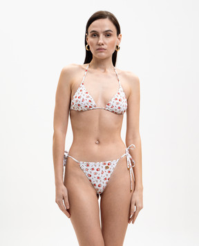 Dolce&Gabbana White swimsuit with rose print O8A02JON0D1