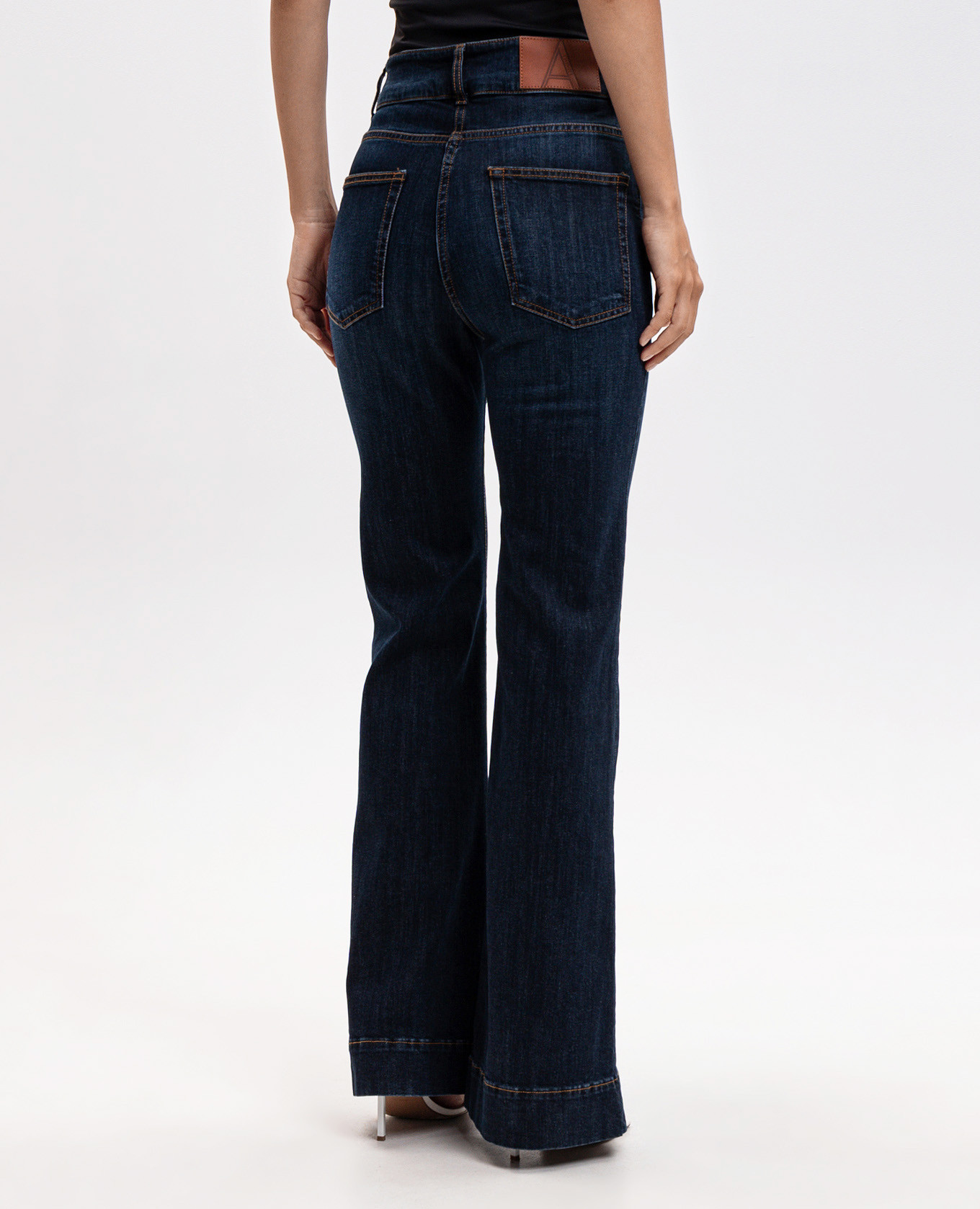 Blue flared jeans with patch Twinset 4