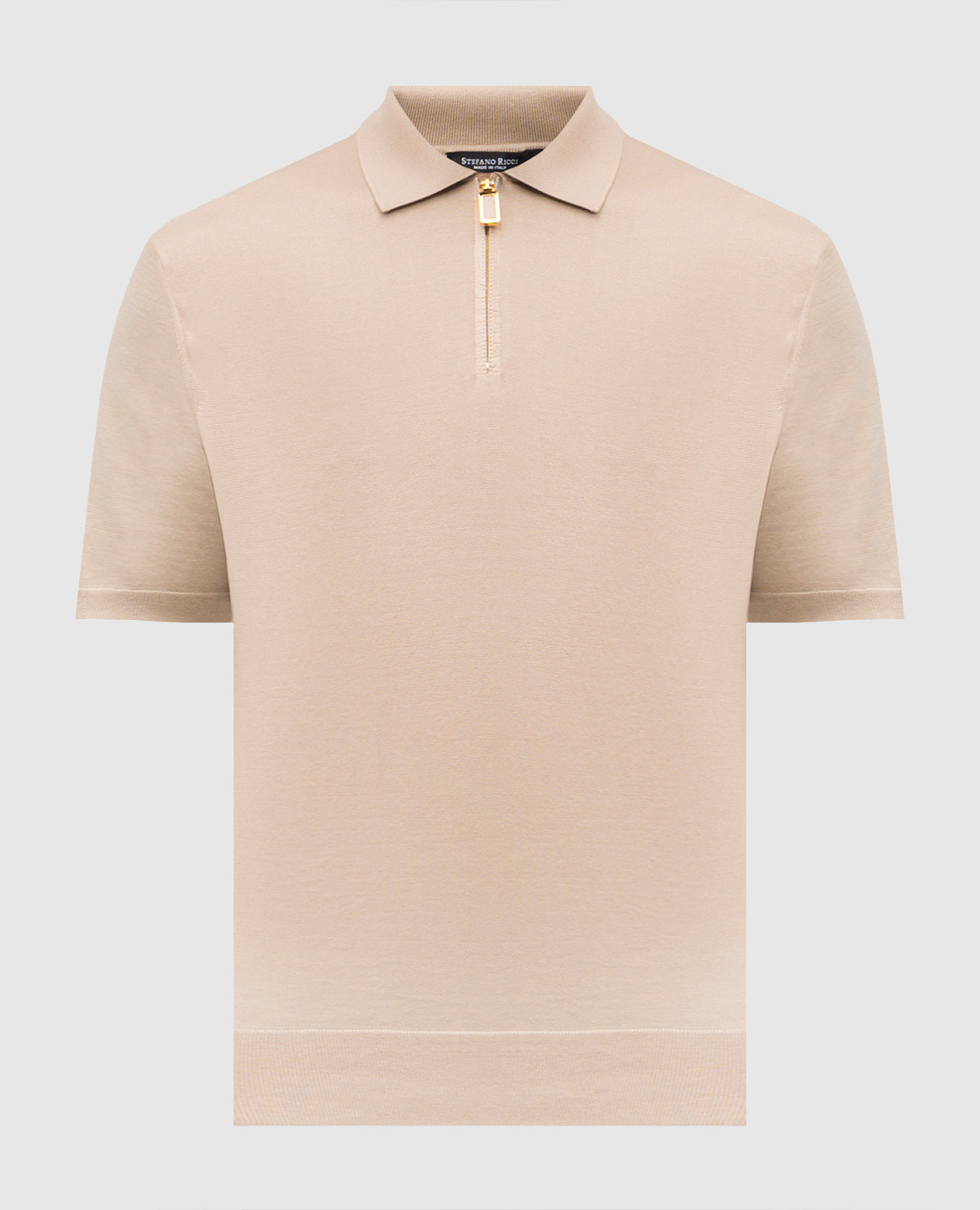 

Beige polo with silk Stefano Ricci