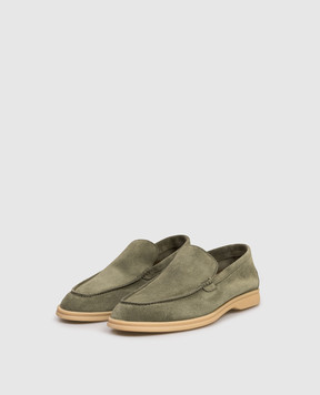 Lanciotti De Verzi Khaki suede loafers FELIXLIGHTCACHEMIRE