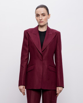 Gabriela Hearst Leiva burgundy linen jacket 2265001LI042