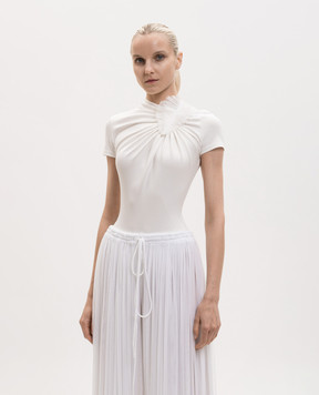David Koma Ivory bodysuit with applique SS26DK65BS