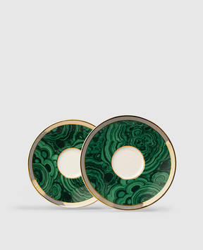 Stefano Ricci Set of green porcelain coffee cups and saucers OTC002MLCH02