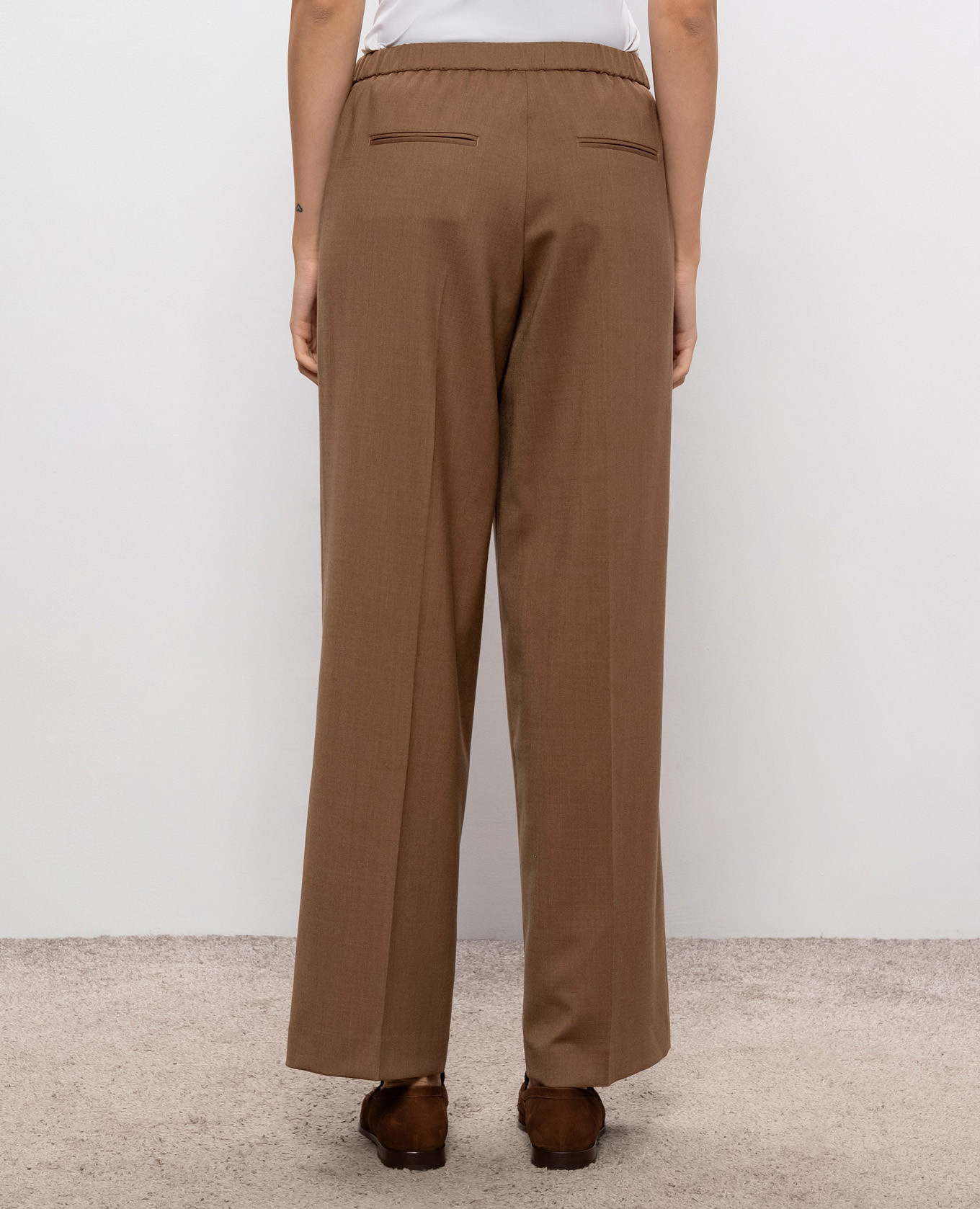 Brown wool pants Peserico 4