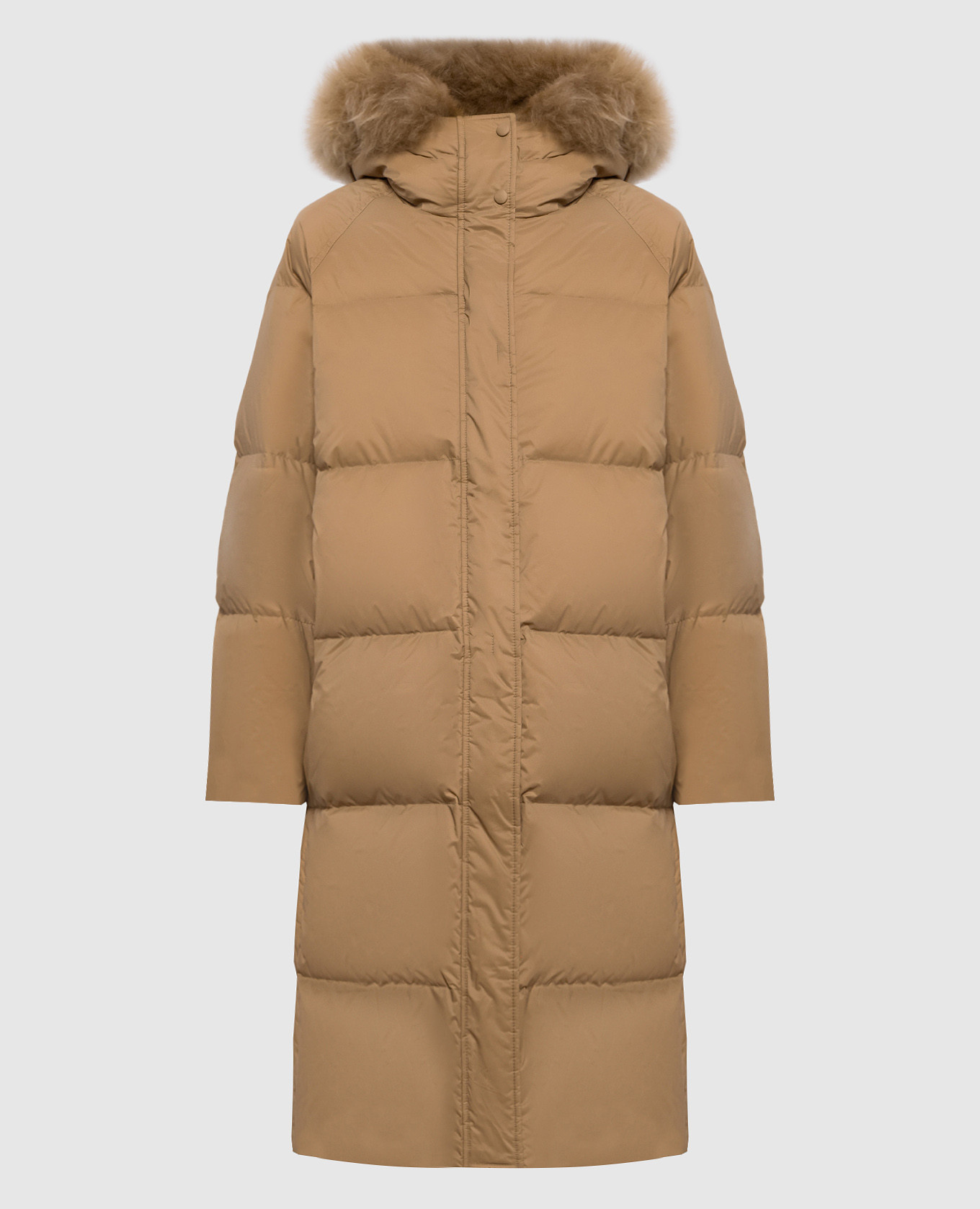 Brown down jacket with fur