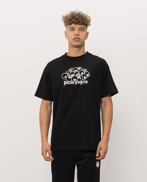 Palm Angels Black T-shirt with Pool brand print PAMAA001JR015