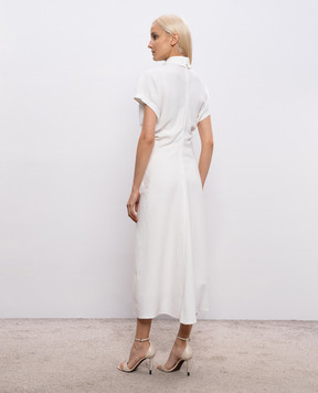 Brunello Cucinelli White linen dress with monil chain MH126A5426