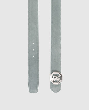 Stefano Ricci Green suede belt with monogram logo N381SDC366P