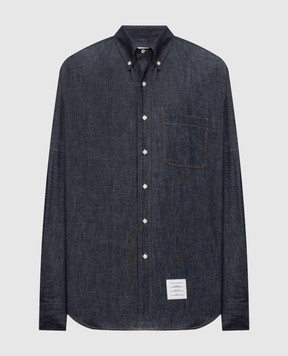 Thom Browne Blue denim shirt with a patch MWL435SF1105