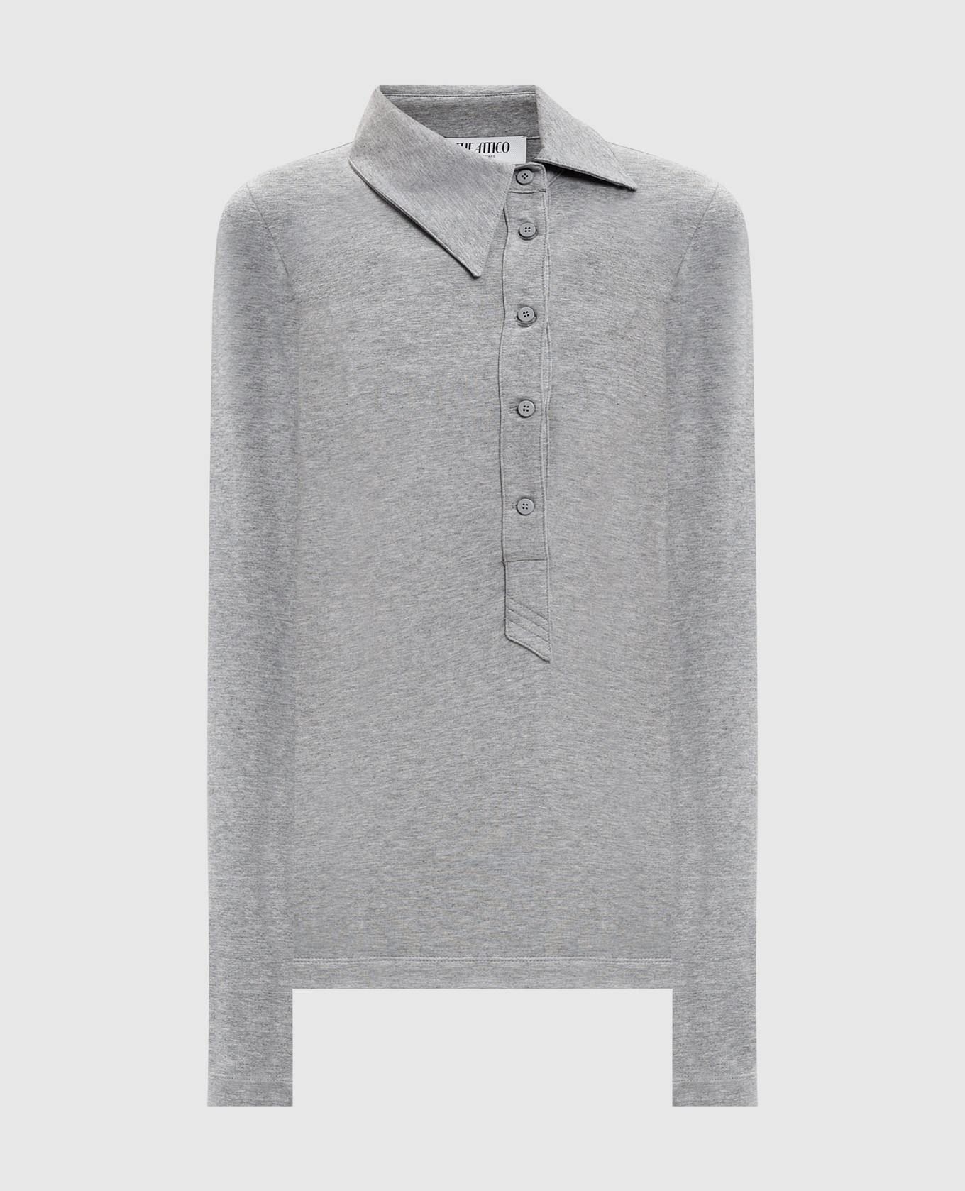 

Grey melange polo with logo The Attico