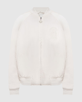 Casablanca Ivory bomber jacket with logo embroidery WPF26JK37301