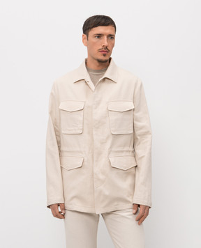 Agnona Beige linen jacket TH11U1XU3049