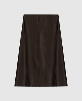 Khaite Nania silk skirt in khaki 4165479