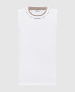 Peserico White top with monil chain and lurex A08625J05669C