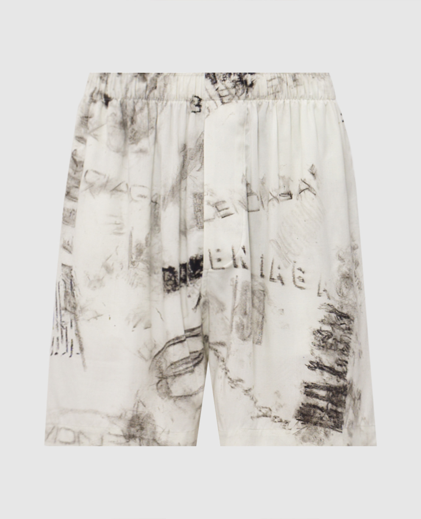 Ivory shorts with logo print