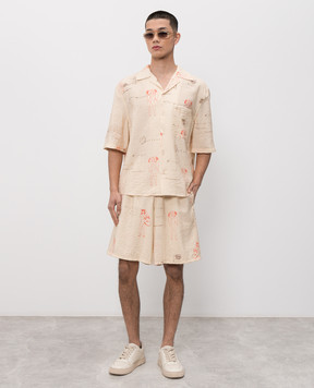 Misbhv Beige Devil Postcard Shorts 260M301