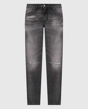 Dolce&Gabbana Gray jeans with a frayed effect and holes GYJCCDG8PI7