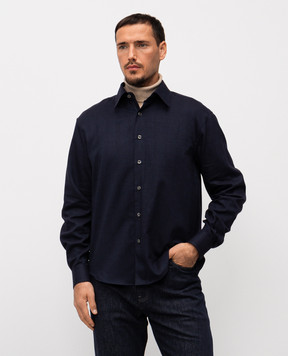 Cashmere&Whiskey Blue shirt with woven pattern 11252091148