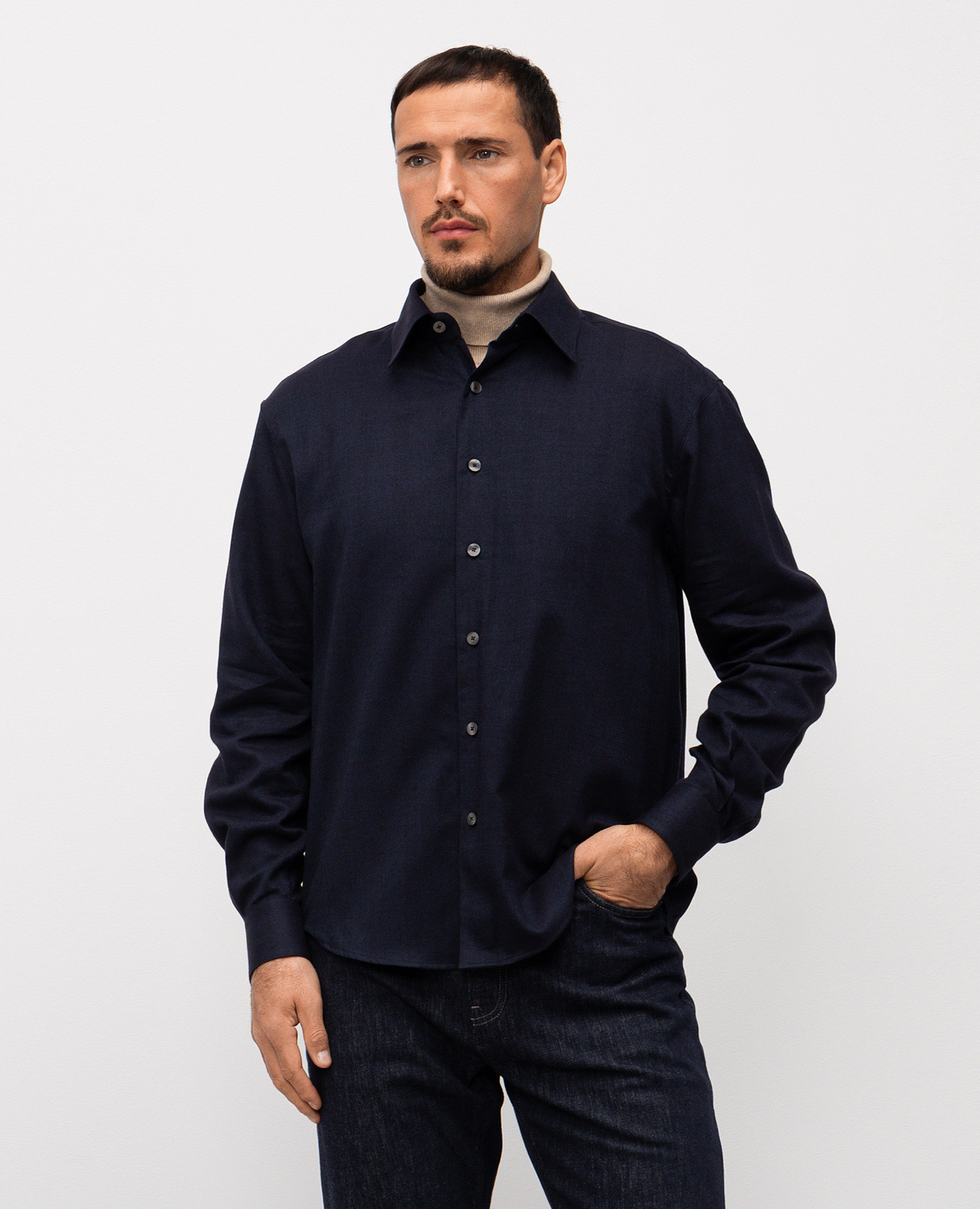 

Blue shirt with woven pattern Cashmere&Whiskey