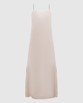 Peserico Beige midi dress with monil chain A0205906638