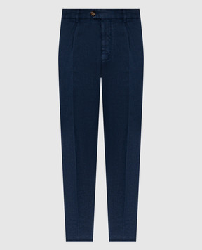 Brunello Cucinelli Blue linen pants M243DE1450