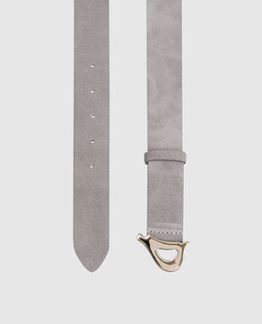 Dondup Grey suede belt with logo WC270PL0671DXXX