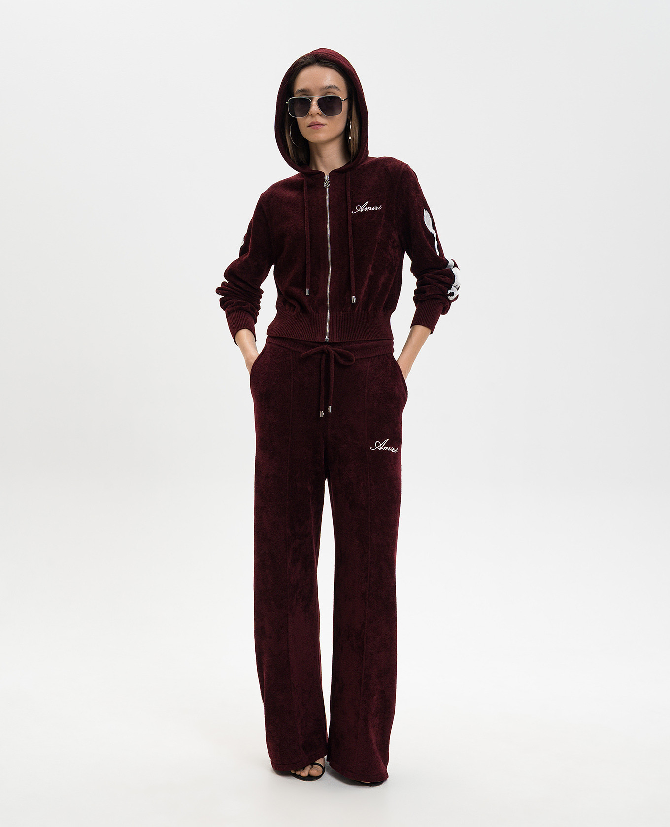 

Burgundy sweatpants with logo embroidery AMIRI