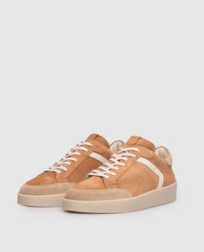 Canali Nuvola brown suede combo sneakers RB01348491228
