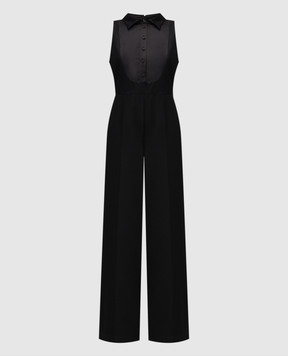 Twinset Black wool jumpsuit with logo 252TT2120