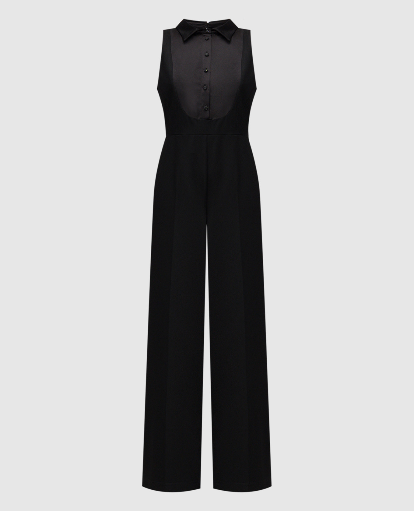 Black wool jumpsuit with logo Twinset